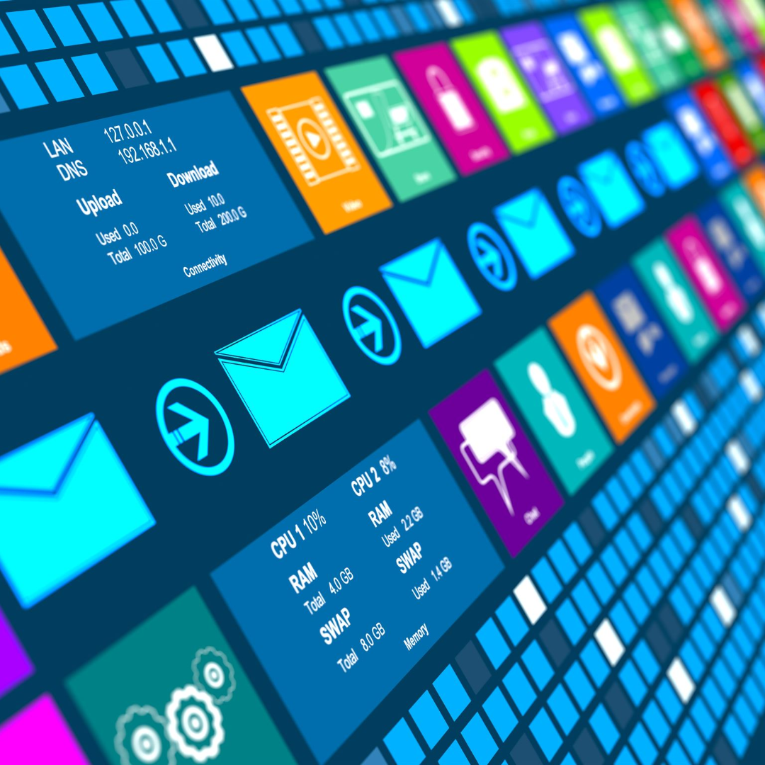 Illustration of a computer with puzzle pieces